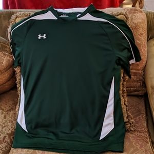 Youth XL Under Armour Dark Green and White Tee